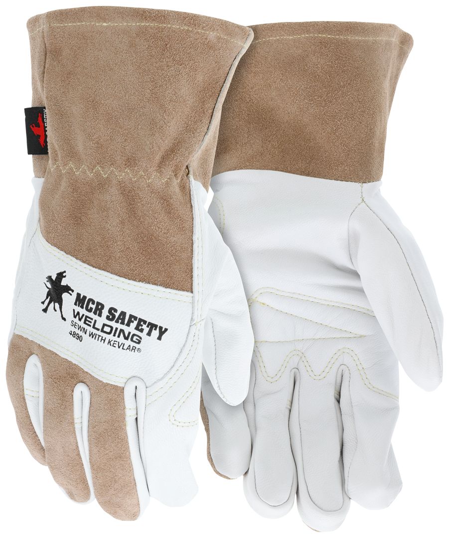 4890 – MCR Safety Premium Welding Gloves with Goatskin Palm and Kevlar® Stitching