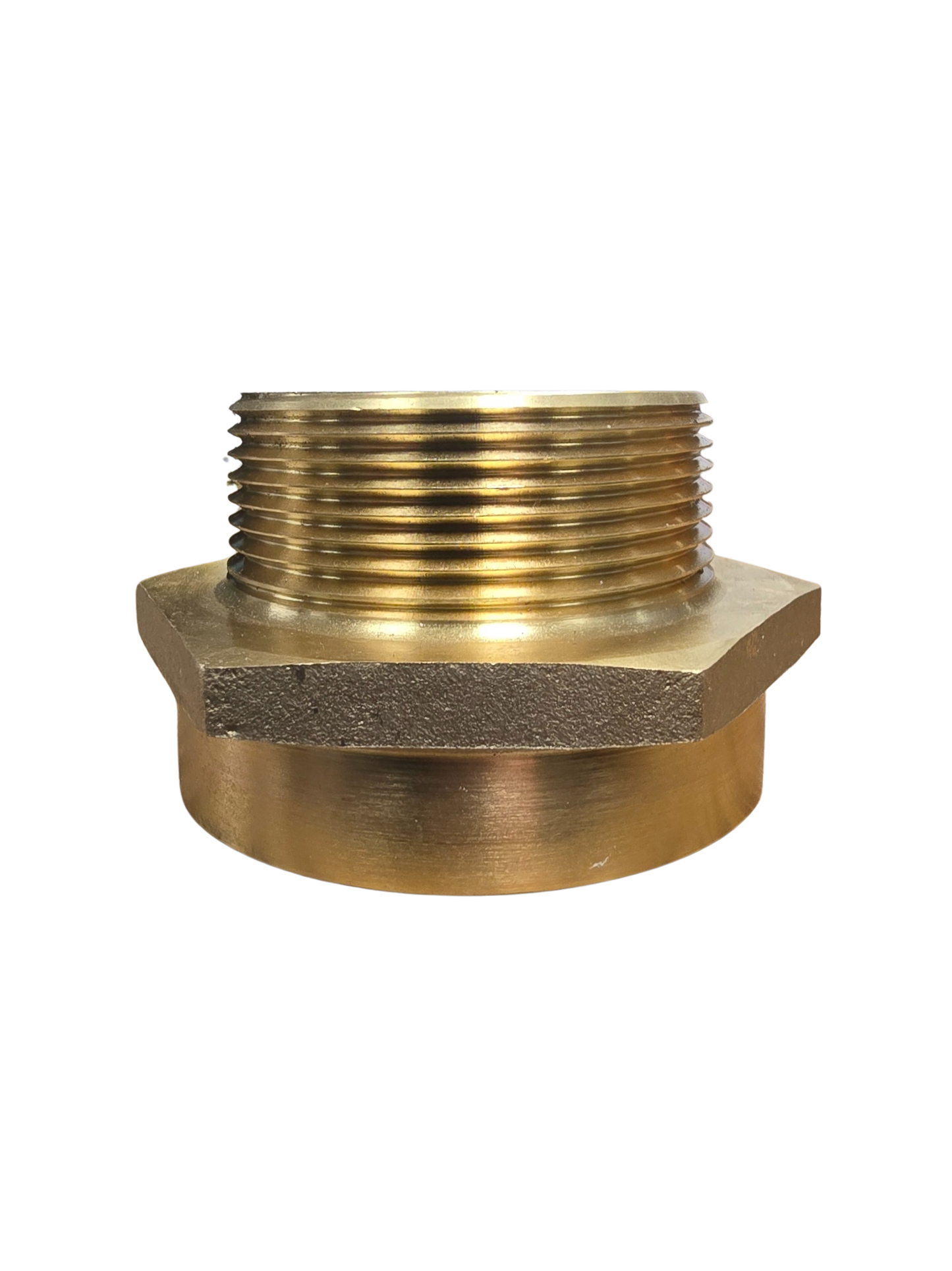 2 1/2" FNST x 2 1/2" MNPT Brass Hex Nipple
