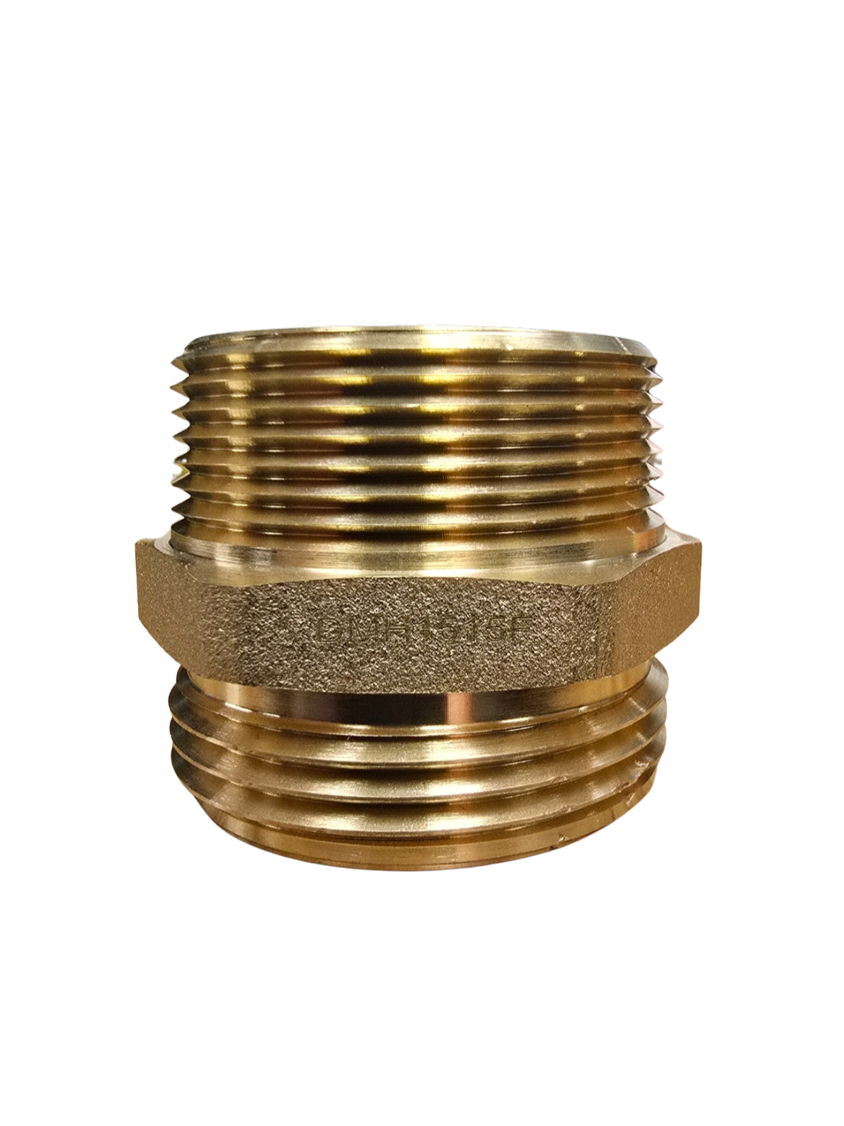 2 1/2" MPT x 2 1/2" MNST Brass Double Hex Nipple