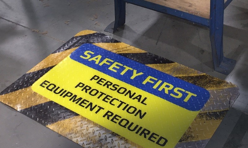 Ergonomic Flooring PPE Warning