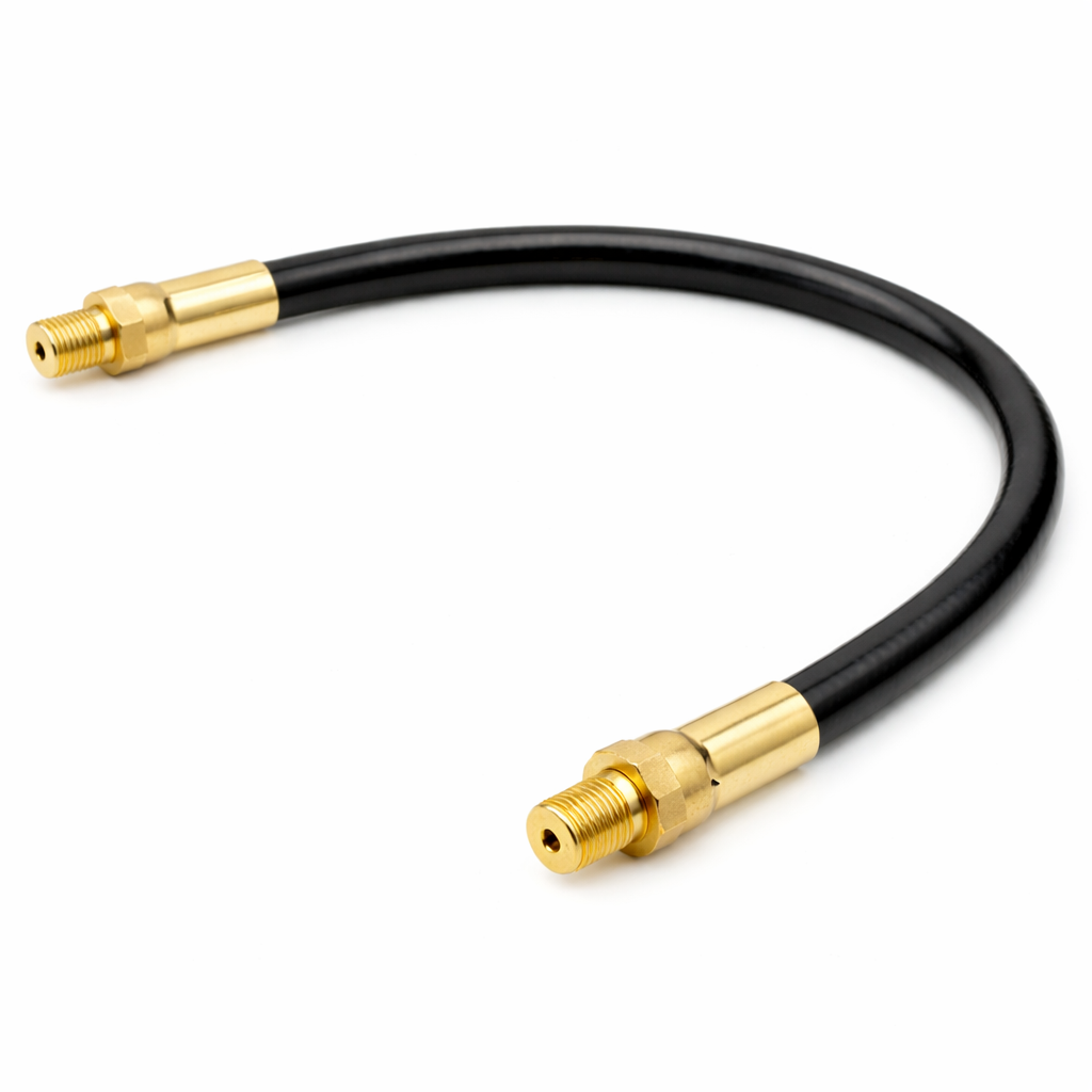3/16" ID Grease Whip Hose Assembly – 1/8" MPT x 1/8" MPT