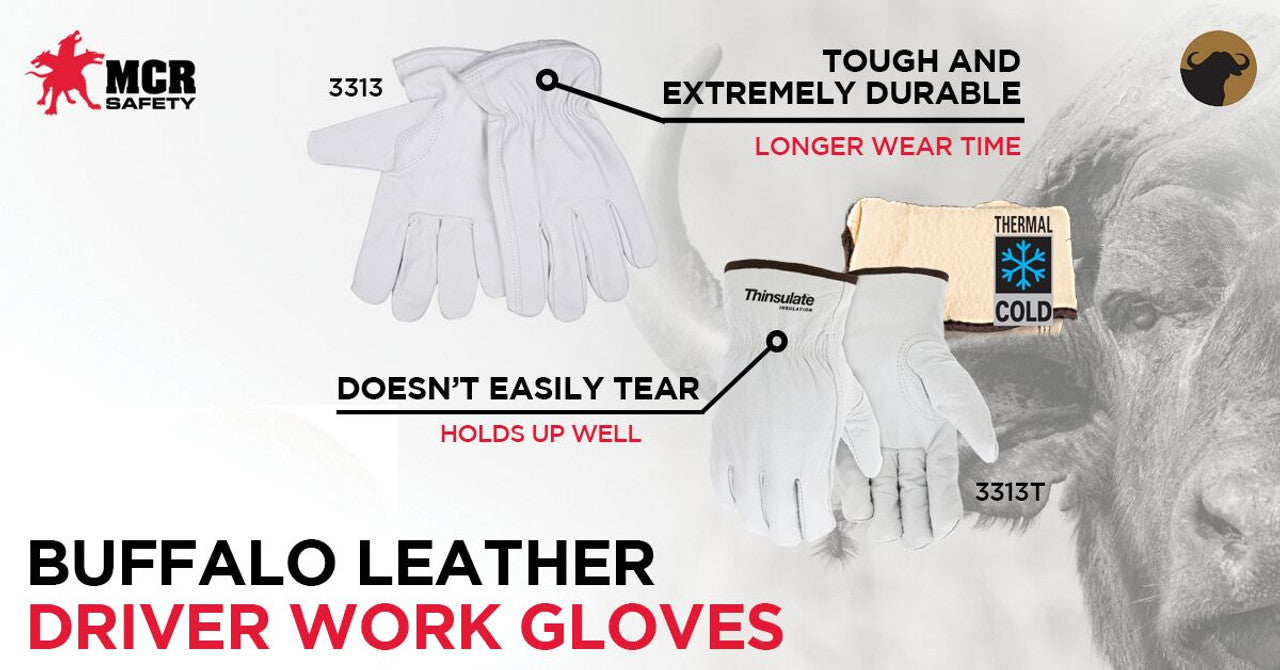3313T – Insulated Buffalo Grain Leather Drivers Gloves with Thinsulate® Lining