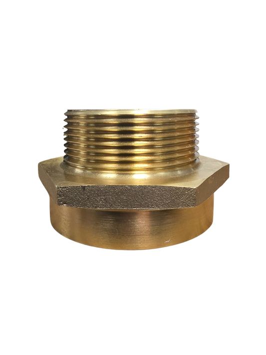 2 1/2" FNST x 2 1/2" MNPT Brass Hex Nipple