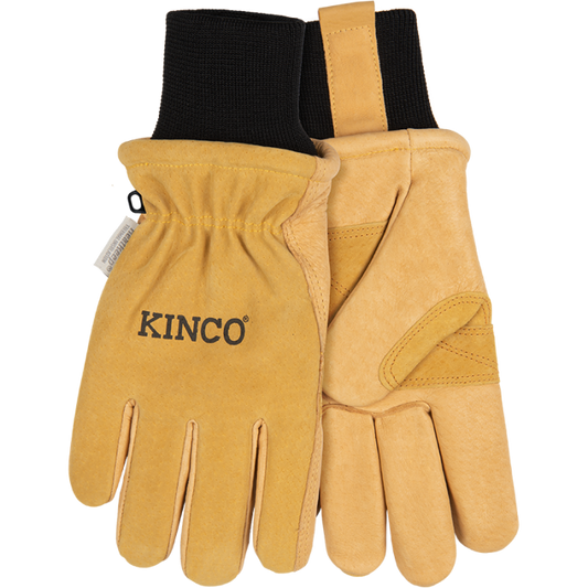 Women's Lined Premium Grain & Suede Pigskin Ski Glove with Omni-Cuff™ Size Medium