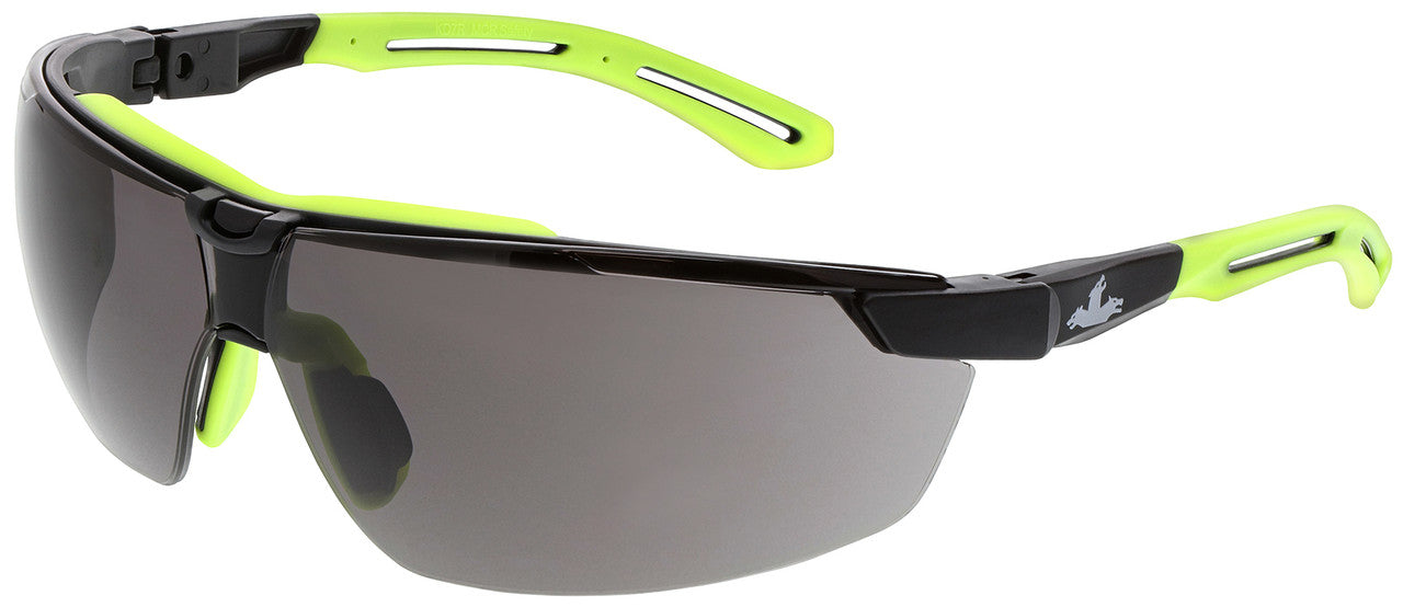 MCR Safety Klondike® KD7R Safety Glasses – Black/Lime Frame, Gray Anti-Fog Lens