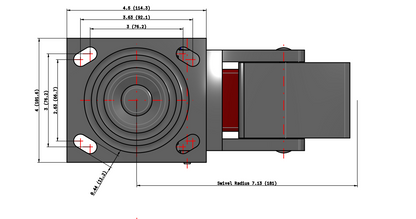 5" Polyurethane Swivel Caster – 1000 lb Capacity