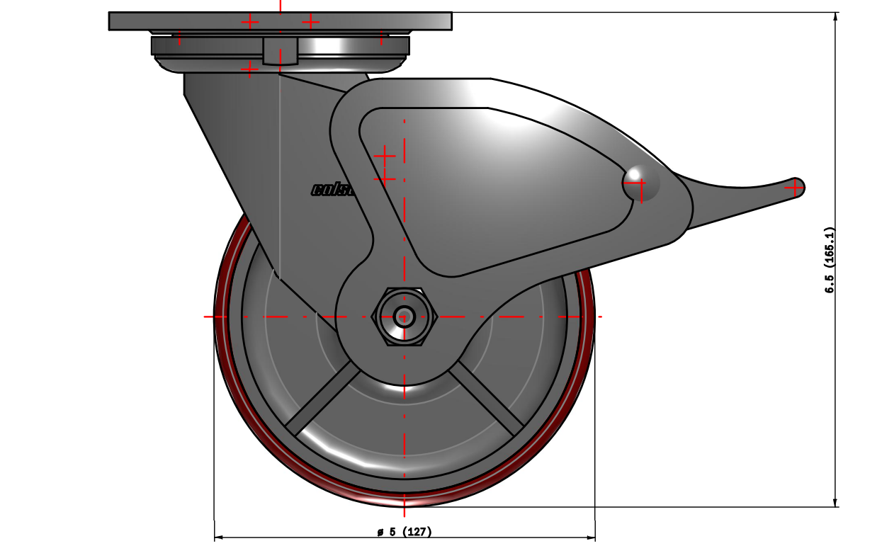 5" Polyurethane Swivel Caster – 1000 lb Capacity