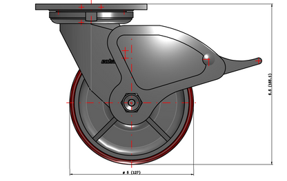 5" Polyurethane Swivel Caster – 1000 lb Capacity
