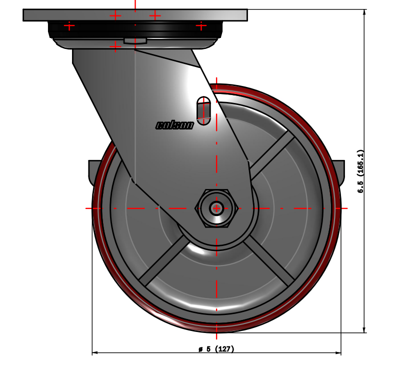 5" Polyurethane Swivel Caster – 1000 lb Capacity