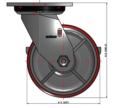 5" Polyurethane Swivel Caster – 1000 lb Capacity