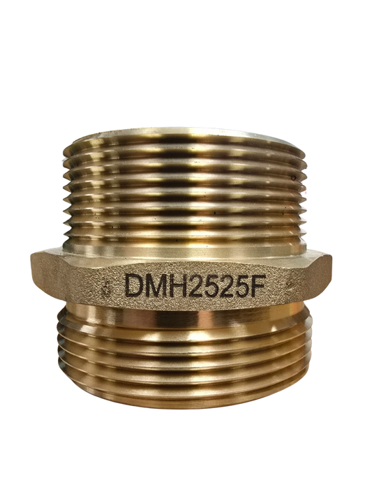 2 1/2" Double Male Hex Nipple – Brass NPT x NST (NH)