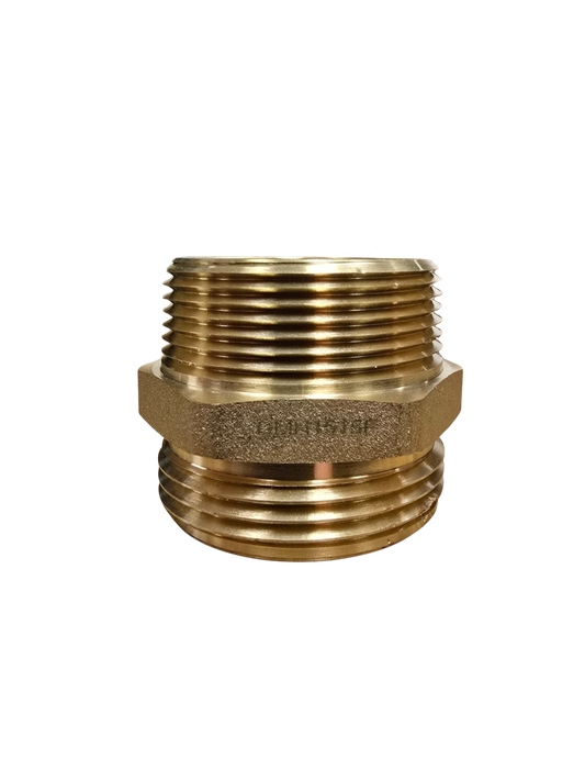 1 1/2" Male NPT x 1 1/2" Male NST Brass Adapter: