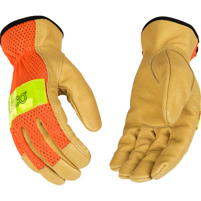 Hi-Vis Orange Mesh & Grain Pigskin Palm