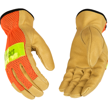 Hi-Vis Orange Mesh & Grain Pigskin Palm